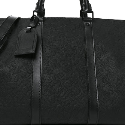 Louis Vuitton Taurillon Monogram Keepall Bandouliere 50 Black 6 of 8