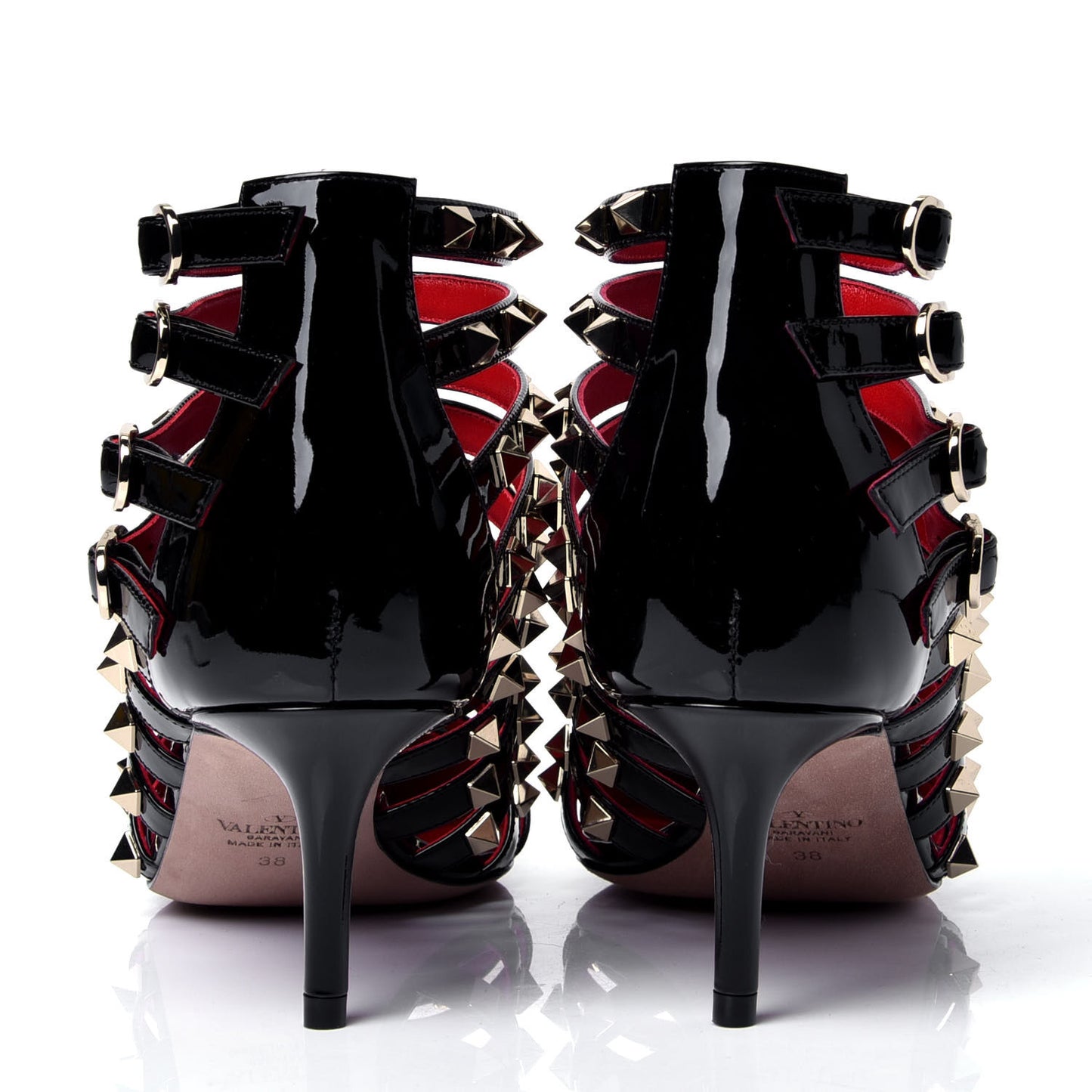 Patent Rockstud Alcove Caged 60mm Booties 38 Black
