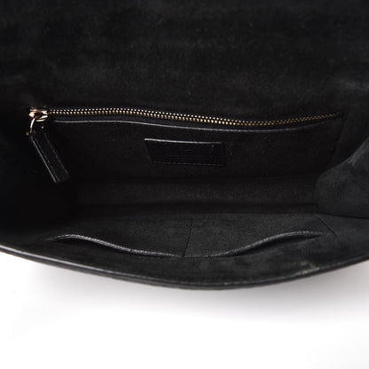 Valentino Garavani Pebbled Calfskin Medium Glam Lock Rockstud Flap Black 5 of 12