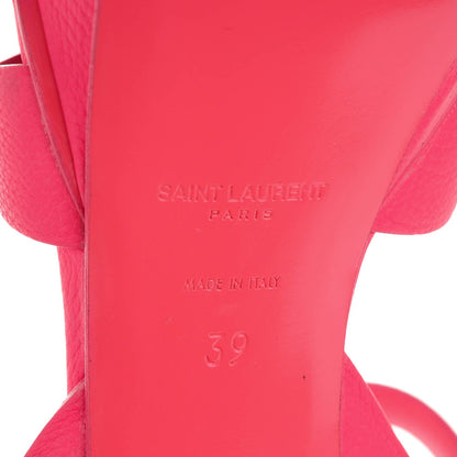 Saint Laurent Grained Calfskin Tribute 75 Platform Sandals 39 Rose Clair 6 of 9