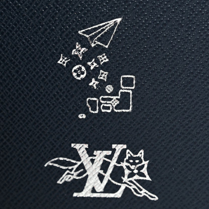 Louis Vuitton Monogram Forest Passport Cover Navy 7 of 8
