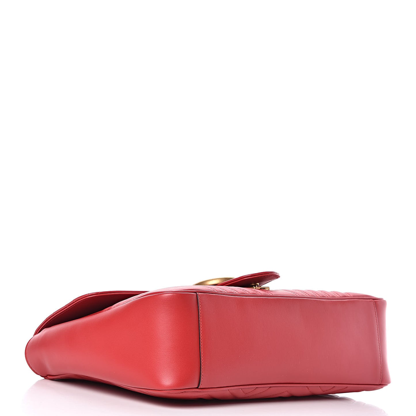 Calfskin Matelasse Large GG Marmont Shoulder Bag Hibiscus Red