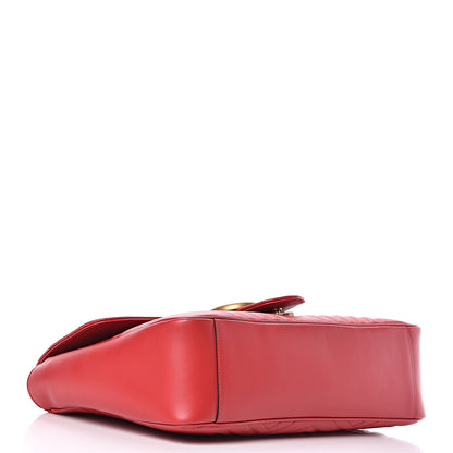 Gucci Calfskin Matelasse Large GG Marmont Shoulder Bag Hibiscus Red 4 of 10
