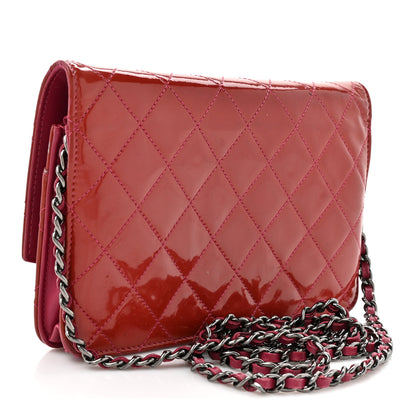 Chanel Patent Quilted Brilliant Wallet On Chain WOC Coral 3 of 16