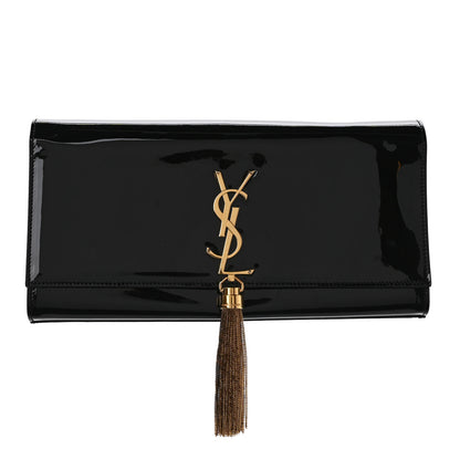 Saint Laurent Patent Cassandre Tassel Clutch Black 1 of 7