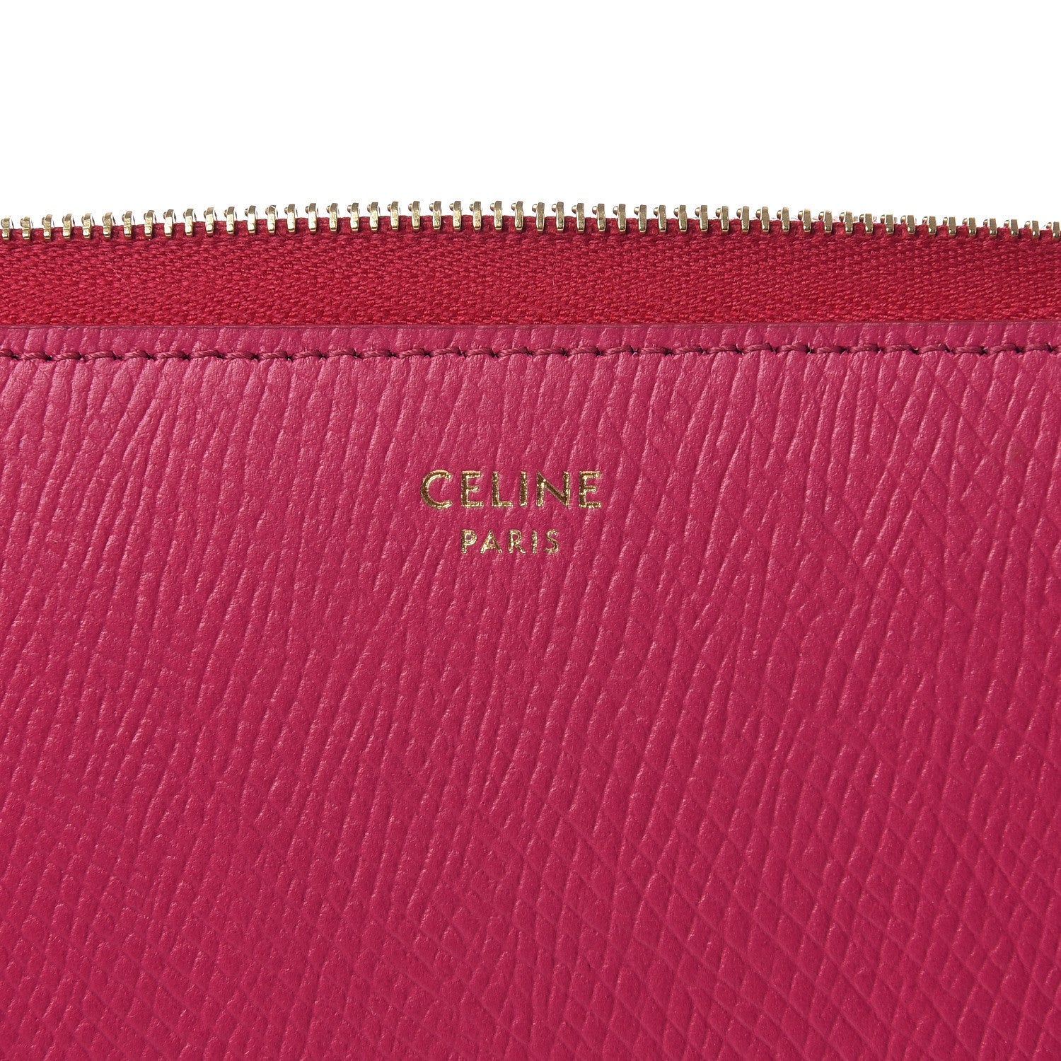 Celine Grained Calfskin Large Zip Around Multifunction Wallet Pink 6 of 8