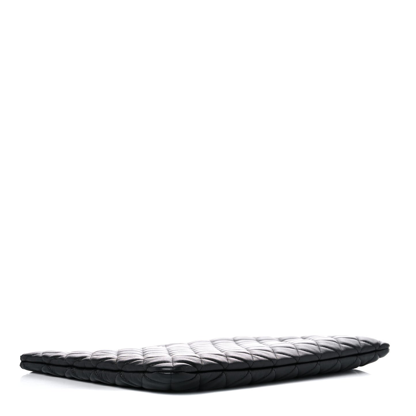 Lambskin Quilted Large Cosmetic Case Black