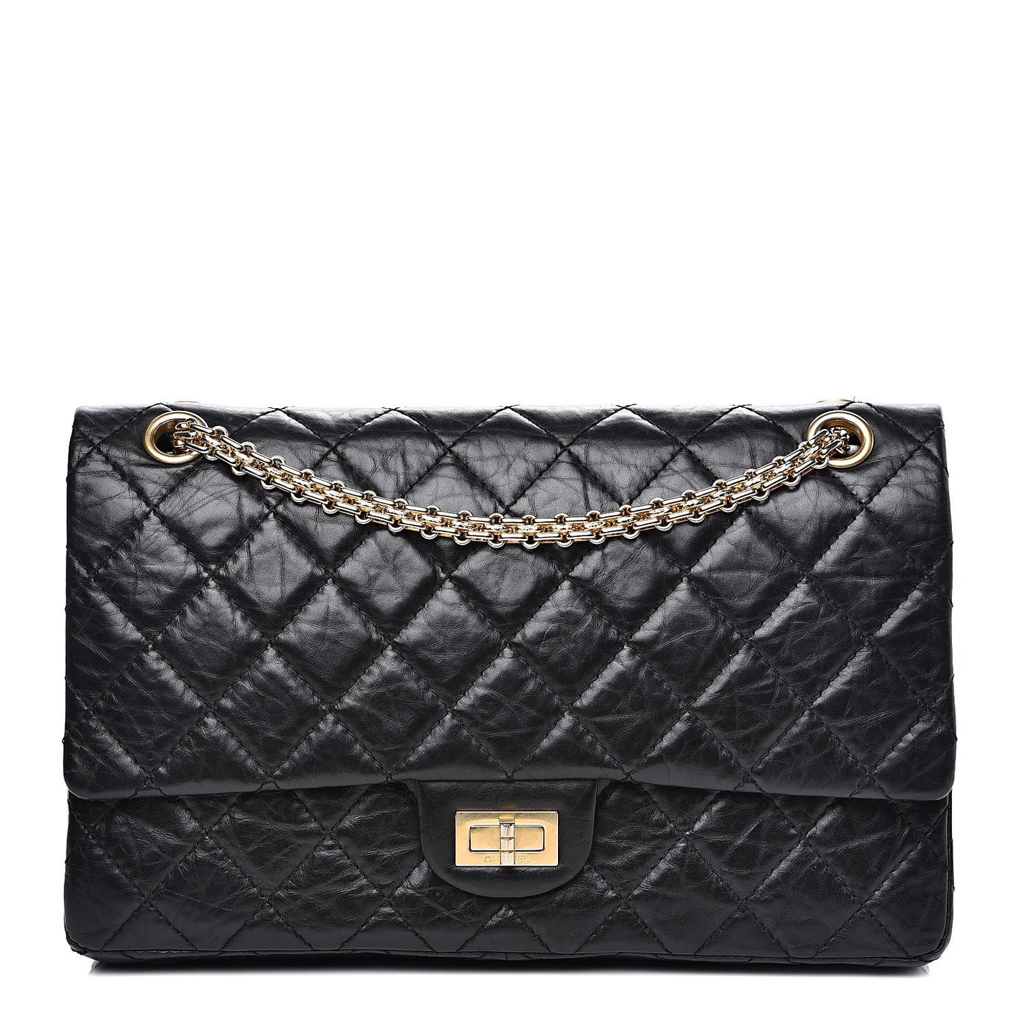 Aged Calfskin 50th Anniversary 2.55 Reissue 225 Flap Black
