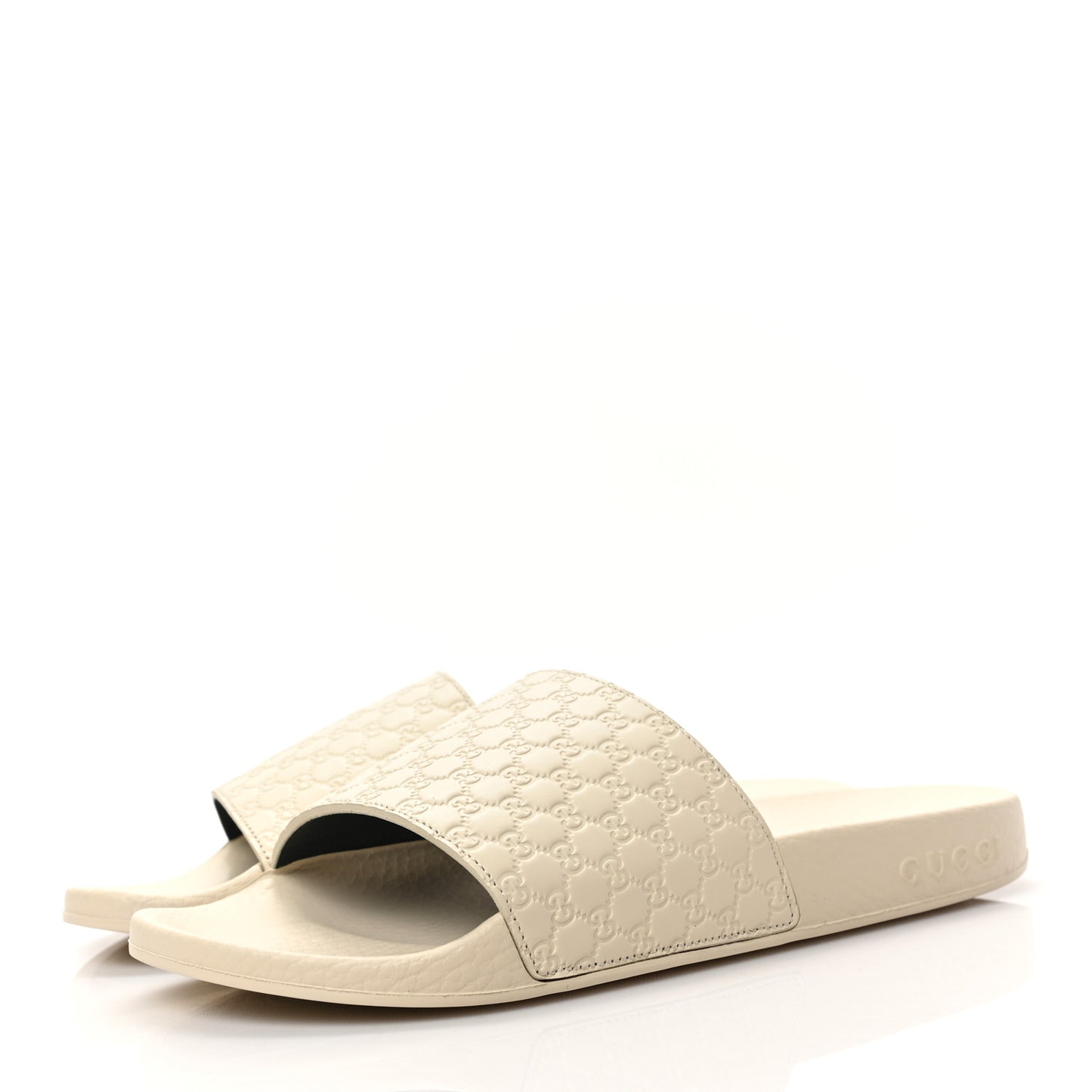 Microguccissima Slide Sandals 37 Ivory
