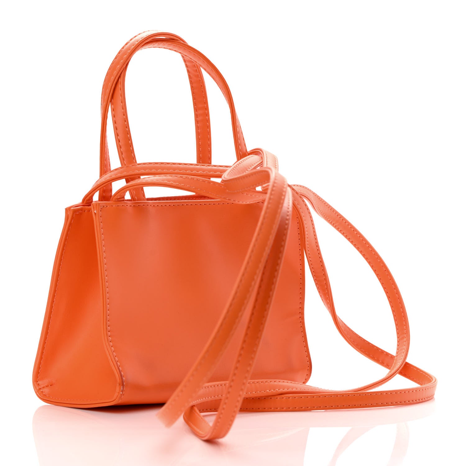 Telfar Vegan Leather Small Shopping Bag Orange 3 of 14