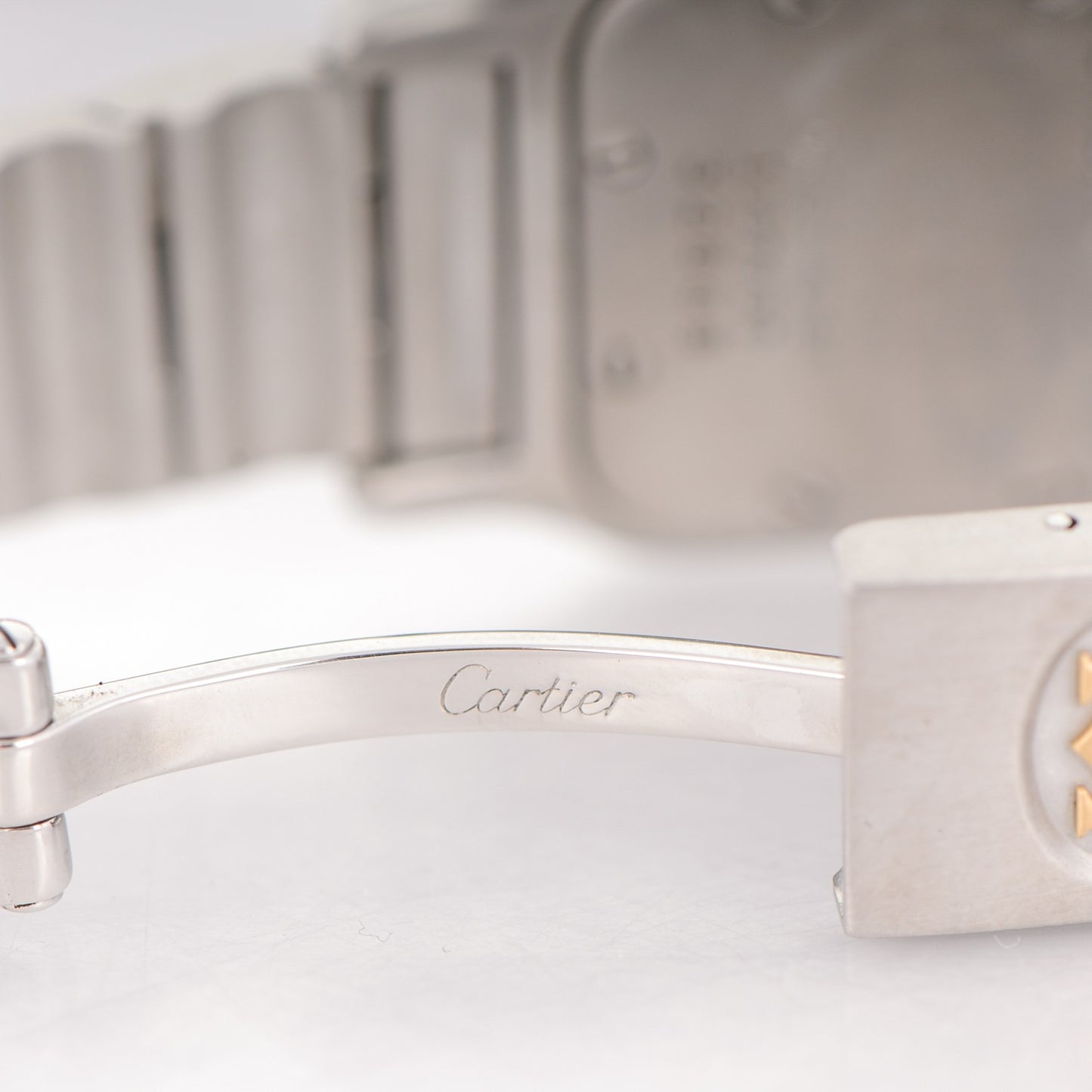 Stainless Steel 18K Yellow Gold 24mm Santos De Cartier Galbee Quartz Watch