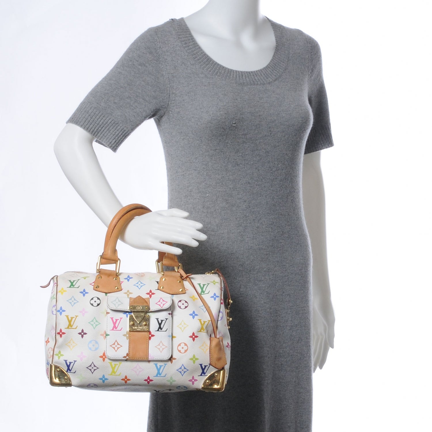 Louis Vuitton Monogram Multicolor Speedy 30 White 2 of 6