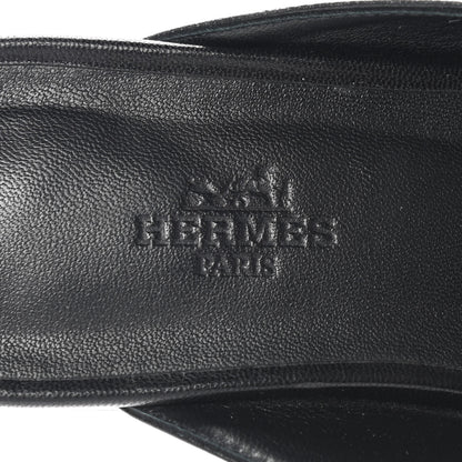 Hermes Goatskin Oz Mules 37.5 Black 7 of 13