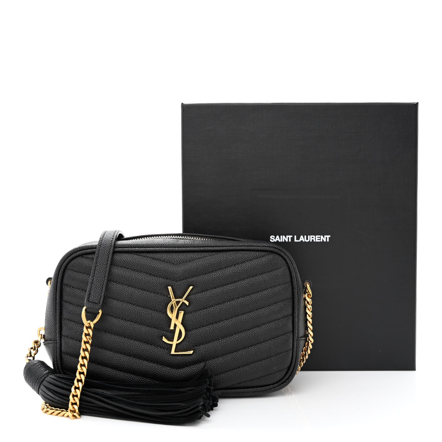Saint Laurent Grain De Poudre Matelasse Monogram Mini Lou Camera Bag Black 12 of 12