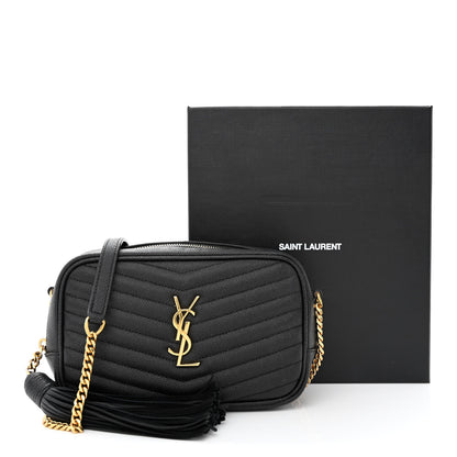 Saint Laurent Grain De Poudre Matelasse Monogram Mini Lou Camera Bag Black 12 of 12