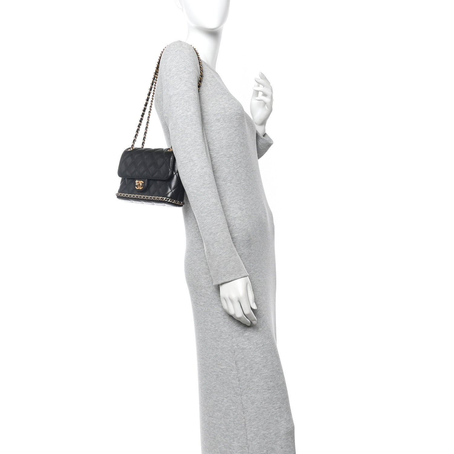 Chanel Caviar Quilted Camellia Chain Around Flap Black 2 of 10