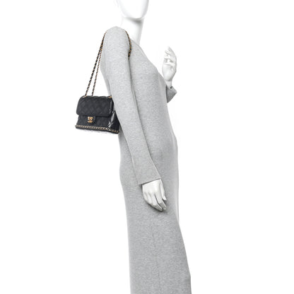 Chanel Caviar Quilted Camellia Chain Around Flap Black 2 of 10