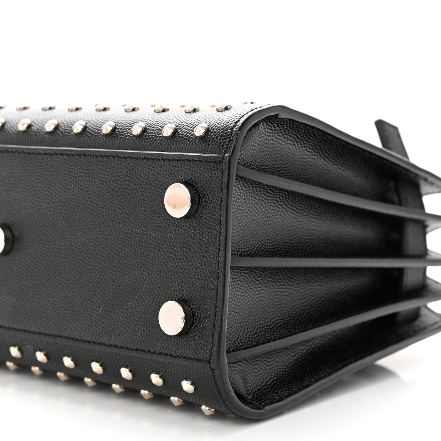 Saint Laurent Calfskin Studded Nano Sac De Jour Black 9 of 9