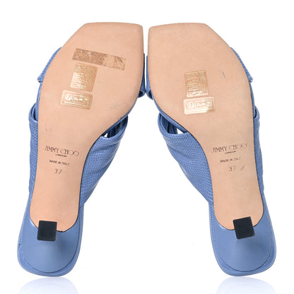 Jimmy Choo Nappa Embossed Lizard Avenue 50 Mules 37 Denim 7 of 12