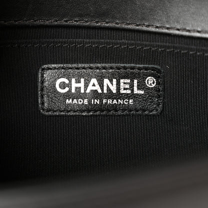 Chanel Lambskin Geometric Chevron Quilted Medium Boy Flap Black 6 of 16