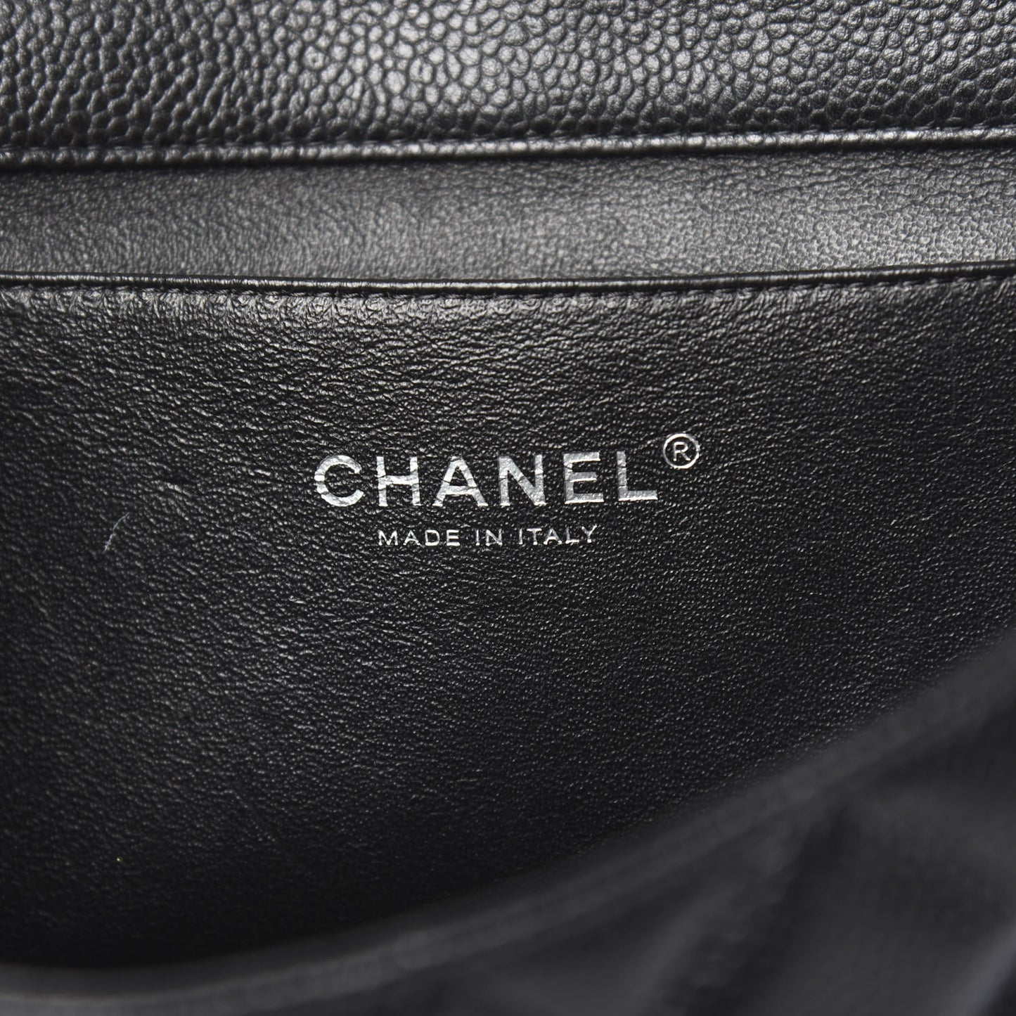 Caviar Quilted Clutch With Chain Flap Black