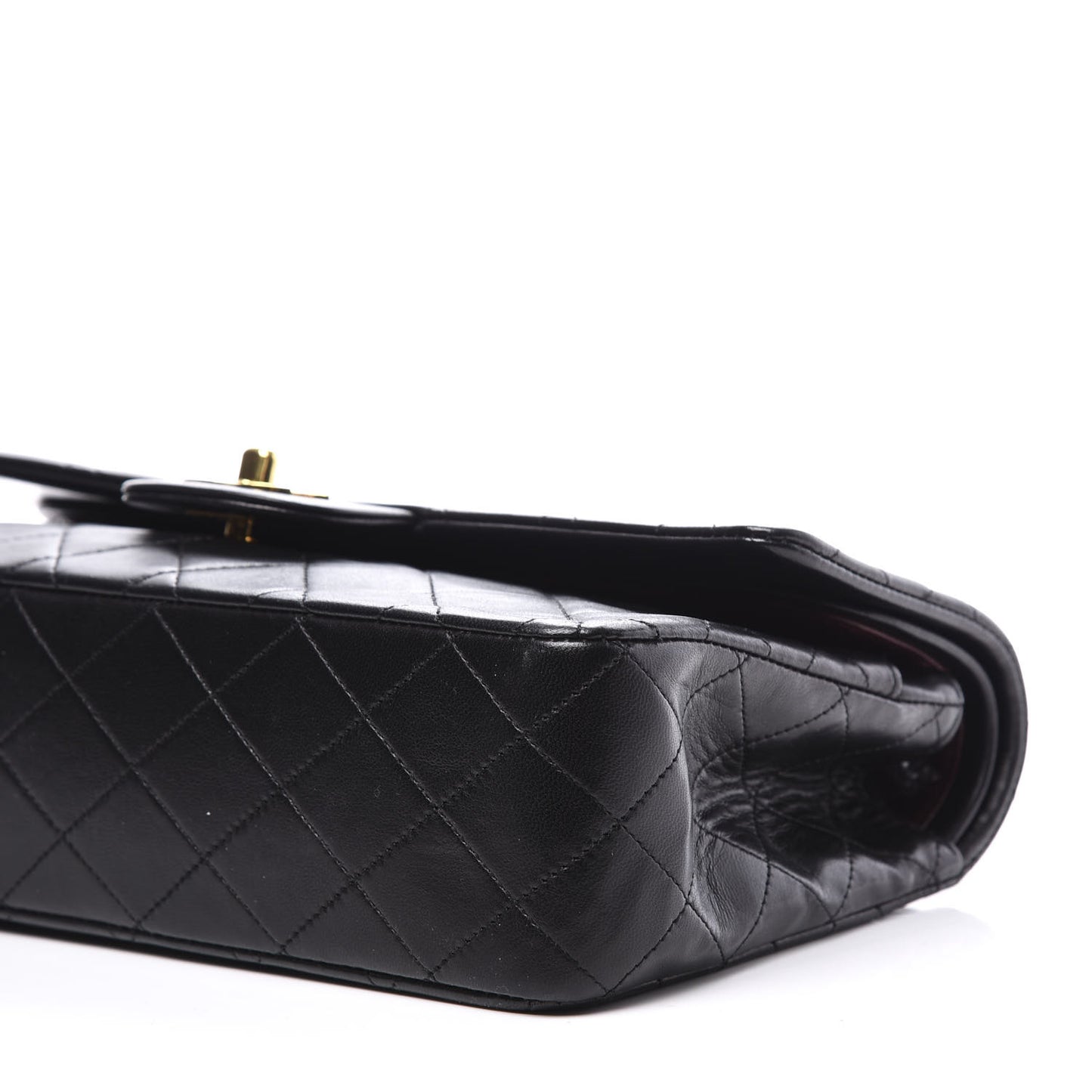Lambskin Quilted Medium Double Flap Black