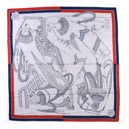 Hermes Cashmere Silk Zouaves Et Dragons Shawl 140 1 of 3