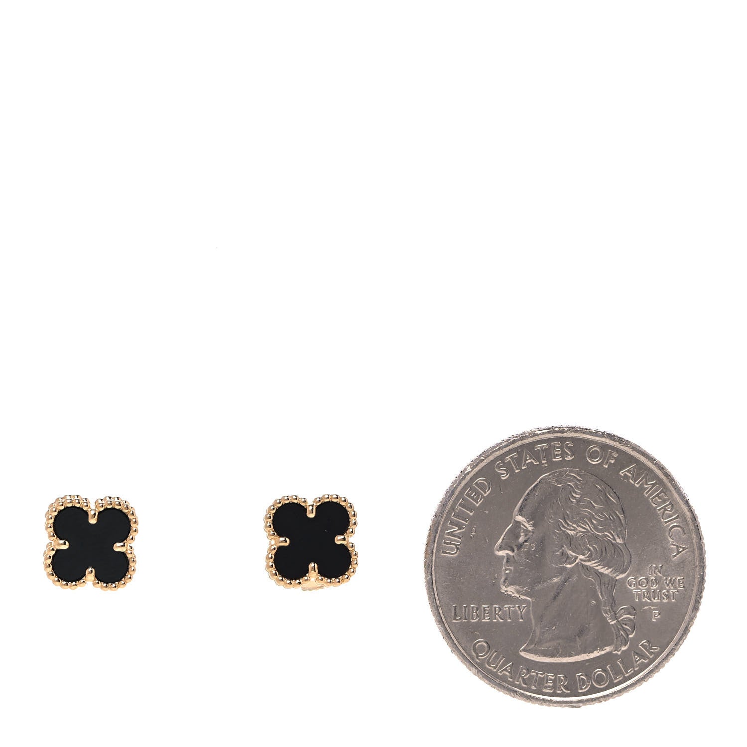 Van Cleef & Arpels 18K Yellow Gold Black Onyx Sweet Alhambra Earrings 2 of 7