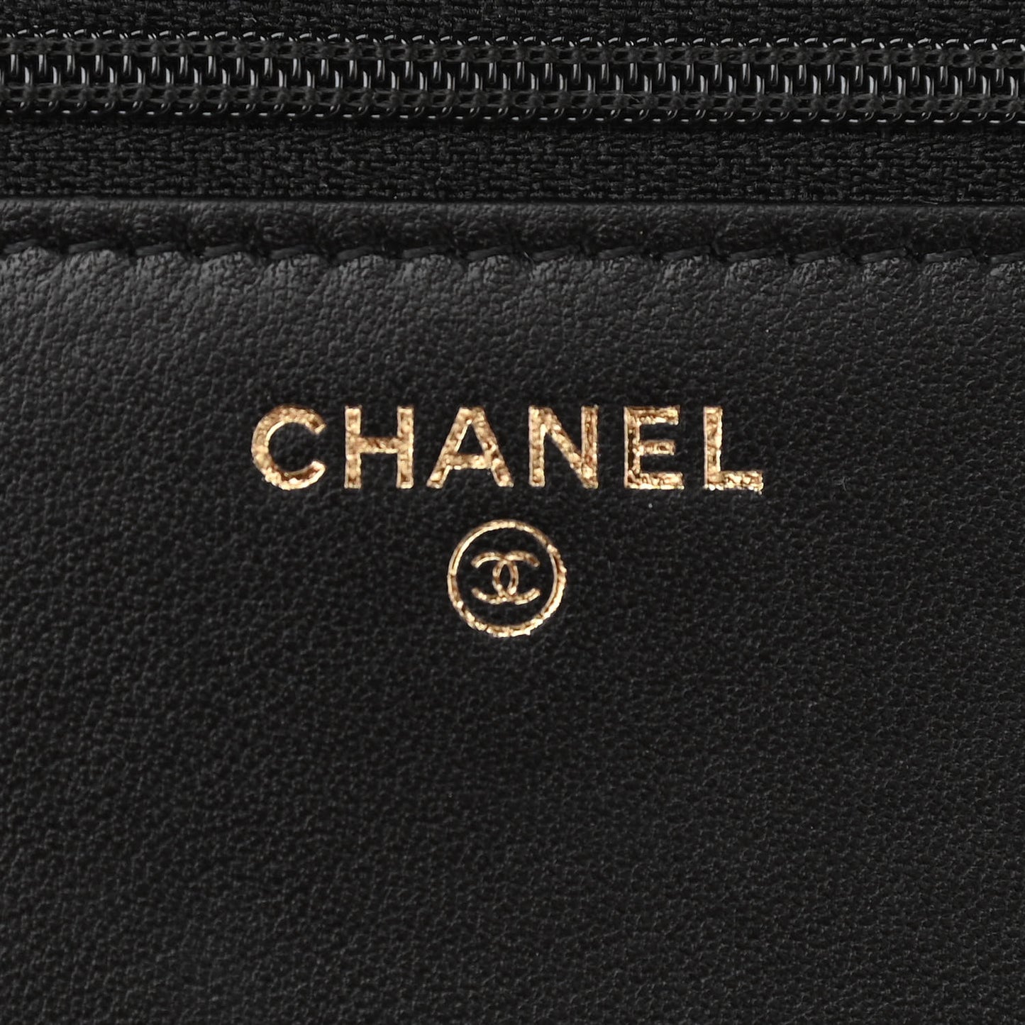 Lambskin Quilted Trendy CC Wallet On Chain WOC Black