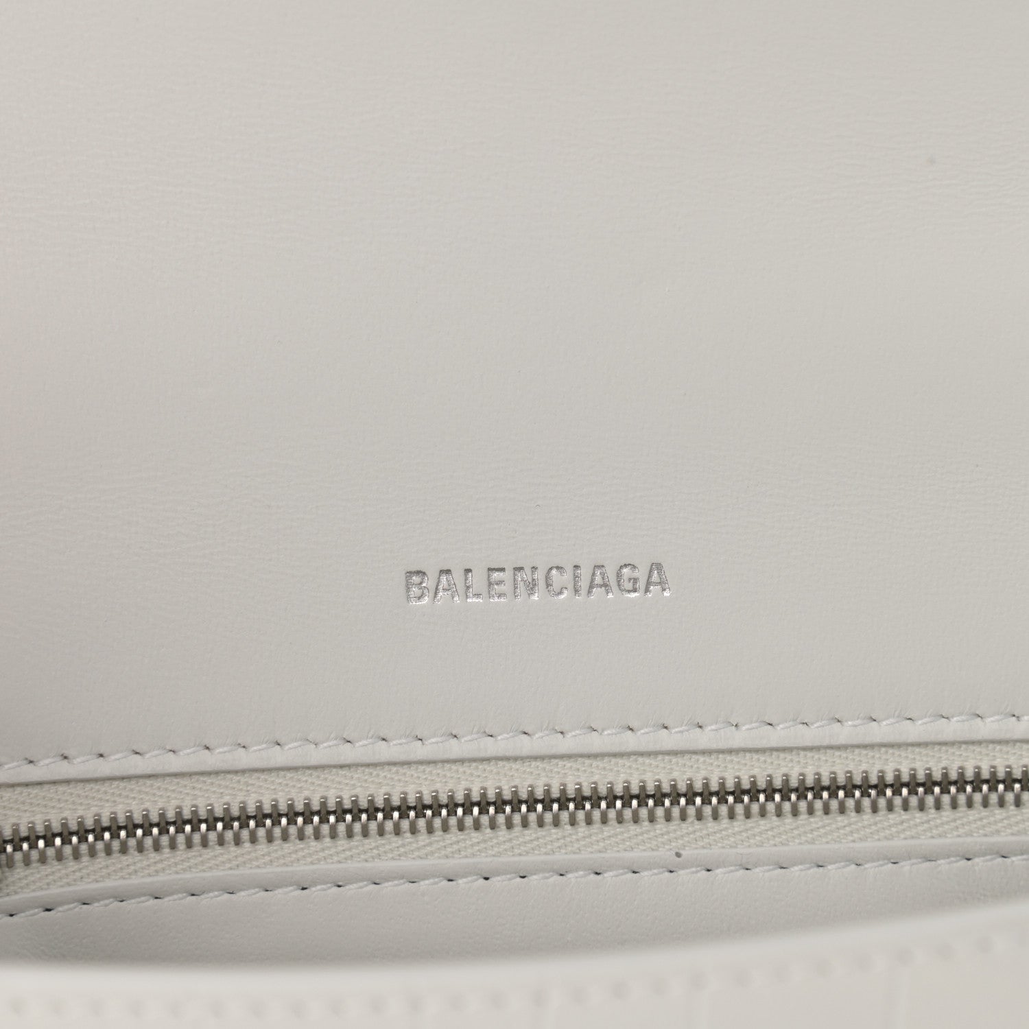 Balenciaga Calfskin Crocodile Embossed Small Hourglass Top Handle Bag White 6 of 13