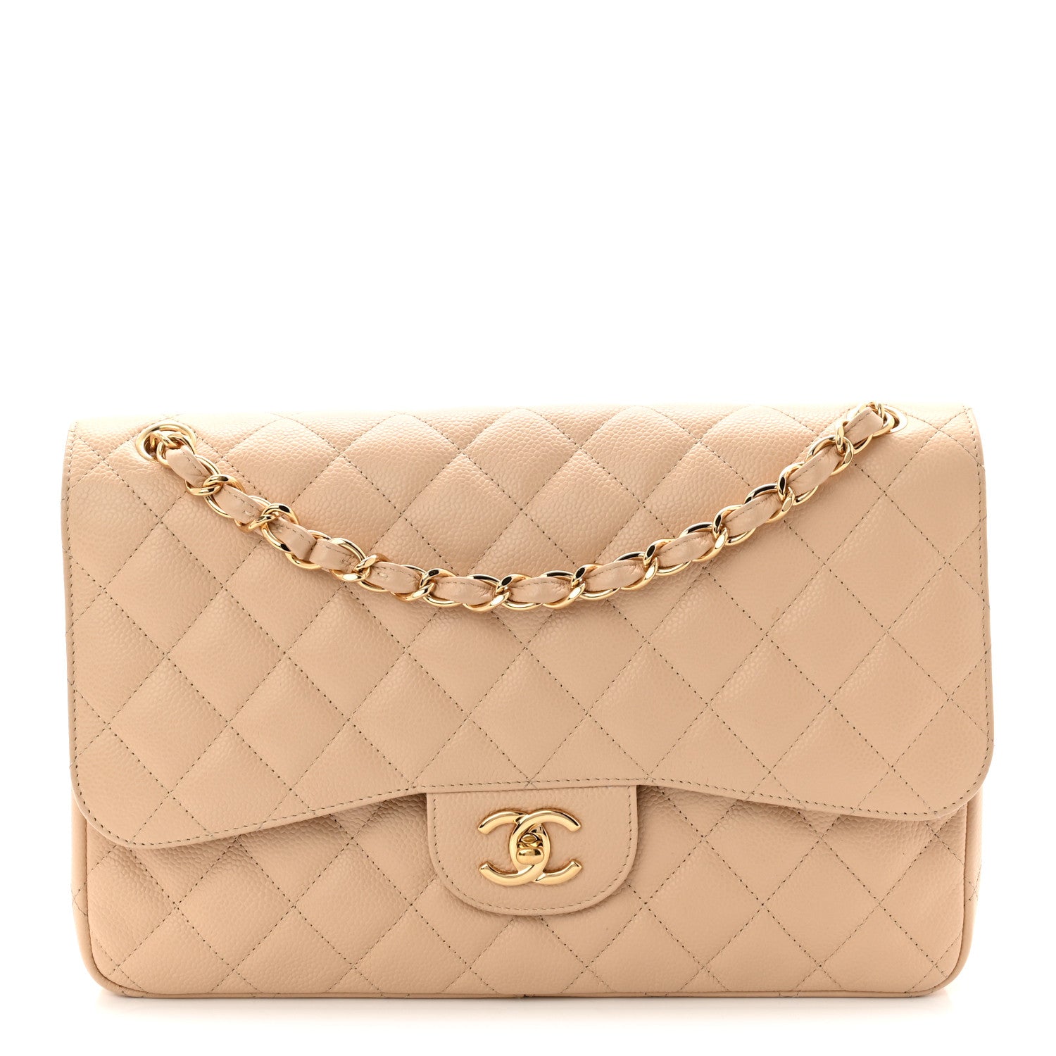 Chanel Caviar Quilted Jumbo Double Flap Beige Clair 1 of 11