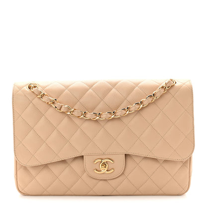 Chanel Caviar Quilted Jumbo Double Flap Beige Clair 1 of 11