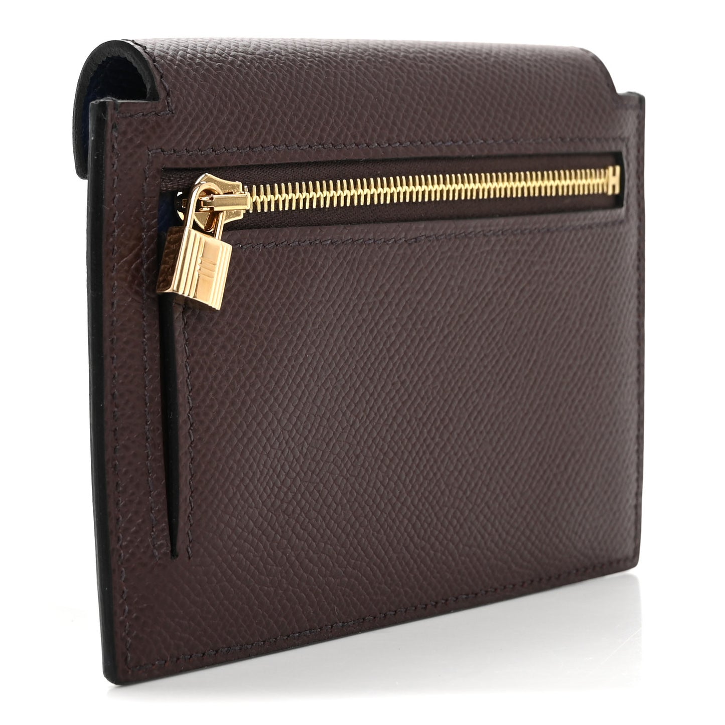 Epsom Tricolor Kelly Pocket Compact Wallet Black Rouge H Bleu Saphir