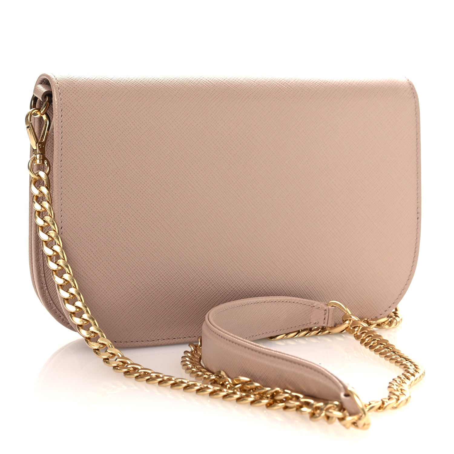 Prada Saffiano Bandoliera Chain Crossbody Bag Cammeo 4 of 15