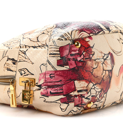 Prada X JAMES JEAN Cervo Lux Fairy Print Large Double Handle Boston Bag Prugna 9 of 12