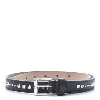 Gucci Calfskin Skinny Studded Belt 75 30 Black 1 of 6