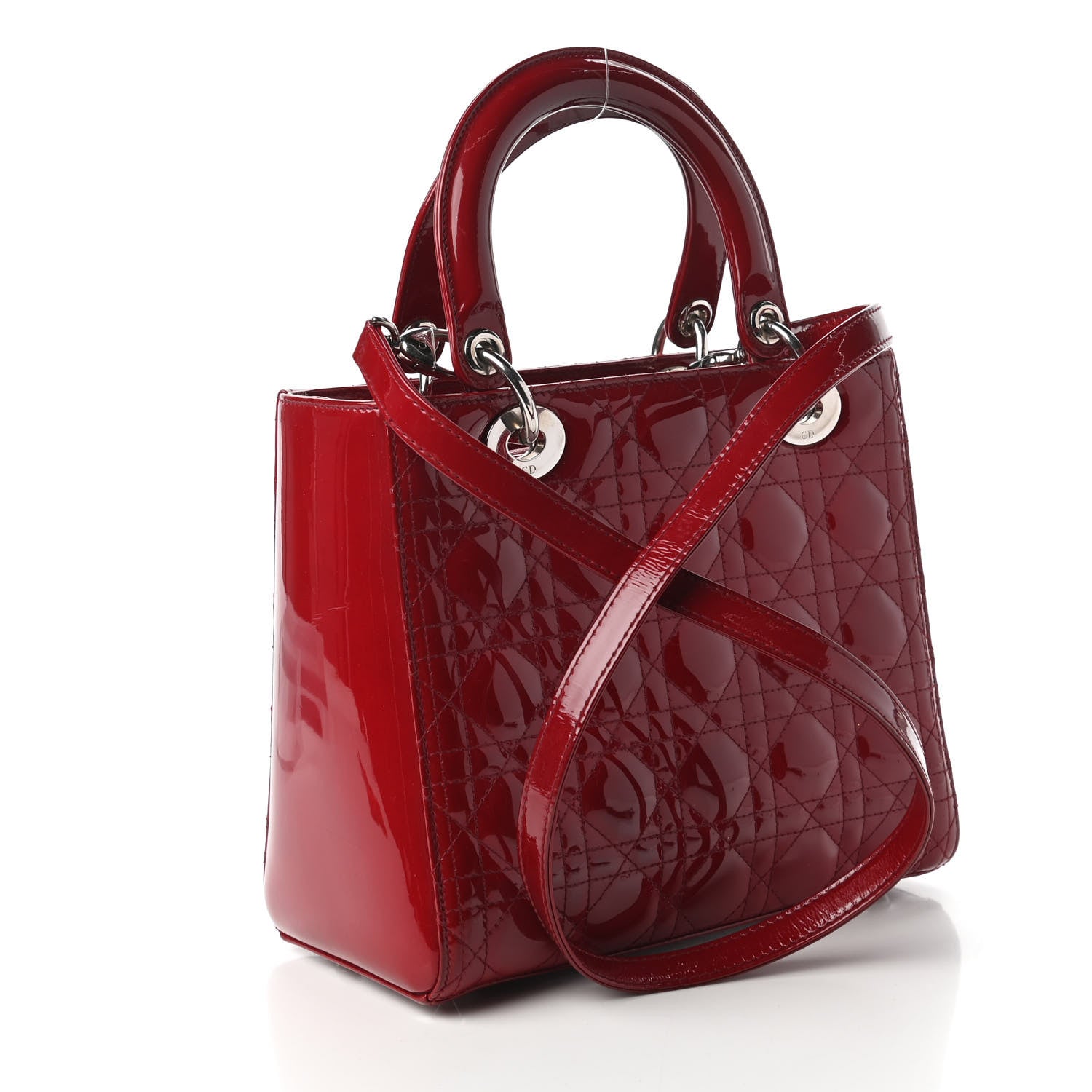 Christian Dior Patent Cannage Medium Lady Dior Red 3 of 10