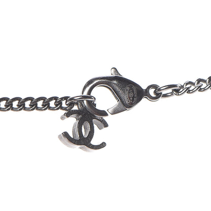 Chanel Baguette Crystal Large CC Necklace Silver Black 4 of 5