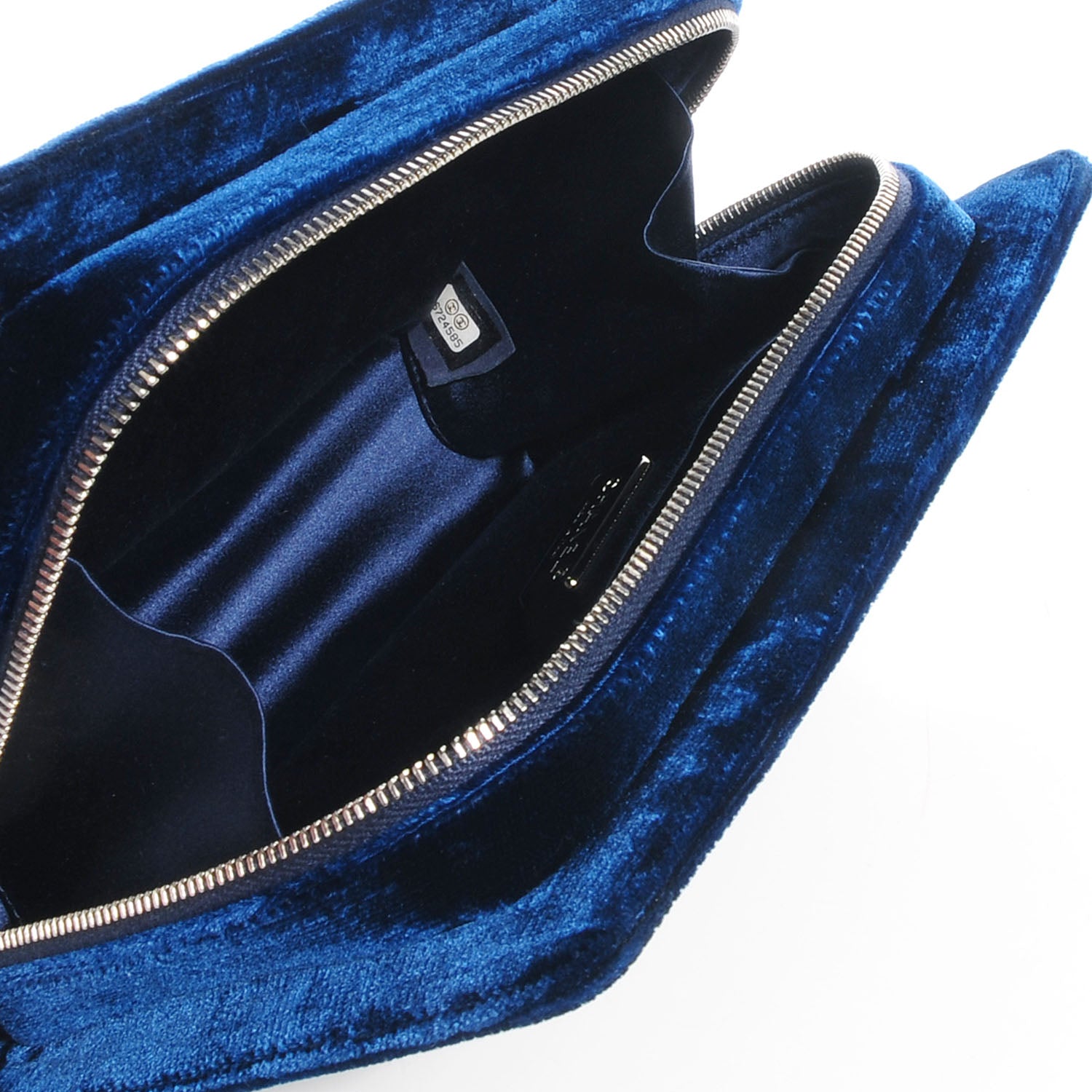 Chanel Velvet Timeless CC Clutch Navy Blue 5 of 8