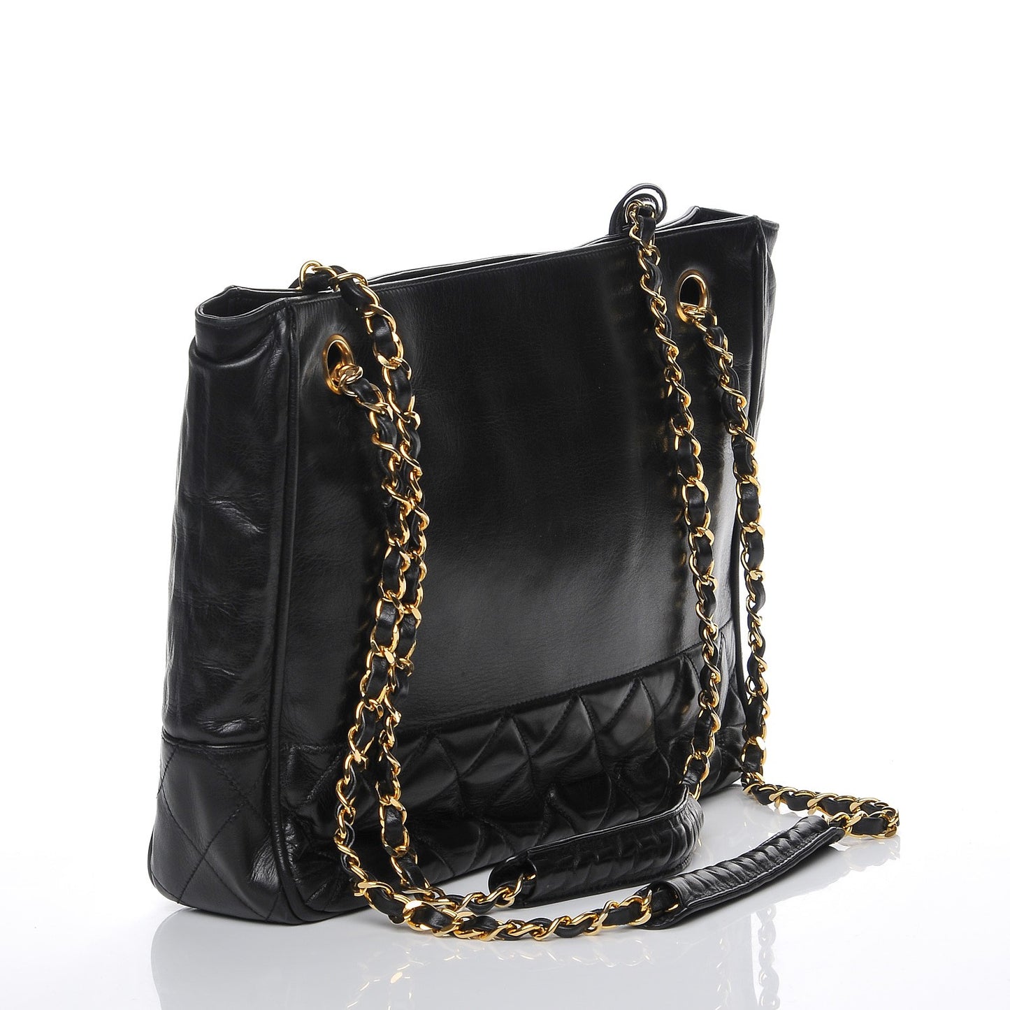 Lambskin Shopping Tote Navy