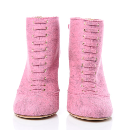 Chanel Chine Felt Short Boots 39 Pink 2 of 10