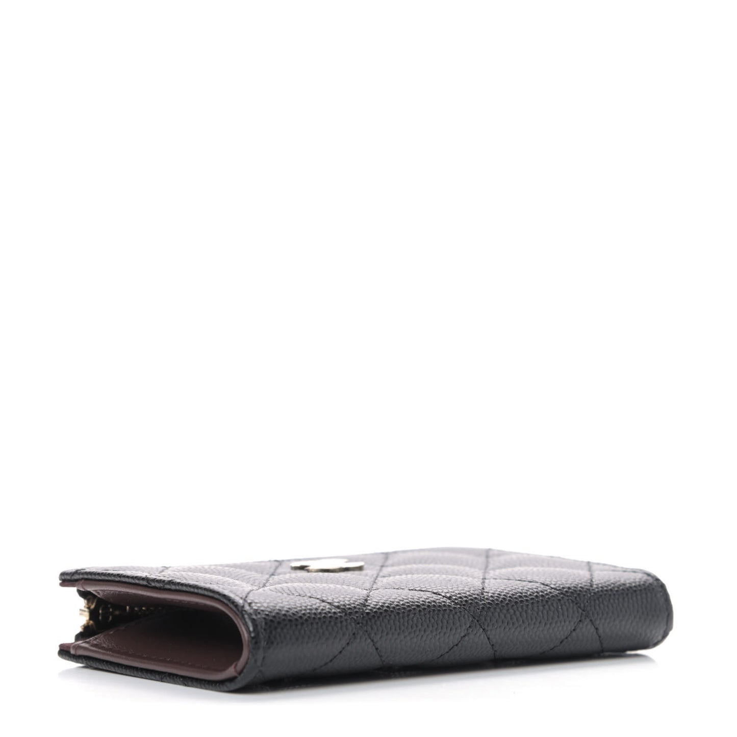Caviar Quilted Zipped Key Holder Case Black