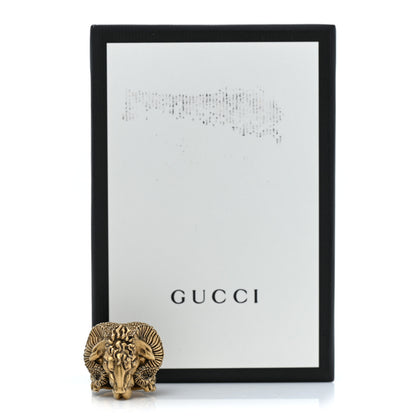 Gucci Metal Aries Ring M Aged Gold 6 of 6