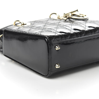 Christian Dior Patent Cannage Small Lady Dior Black 6 of 9