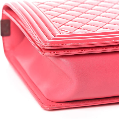 Chanel Patent Quilted Large Boy Flap Pink 8 of 10