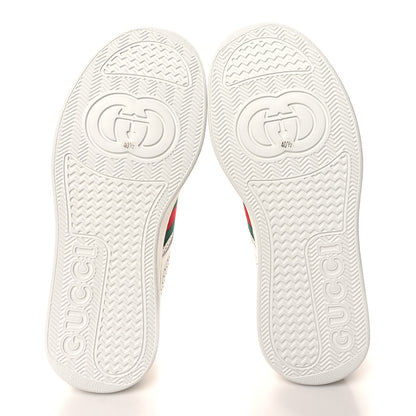 Gucci Calfskin Web Perforated Womens Platform 55mm Sneakers 40.5 White Bright Splash 5 of 8