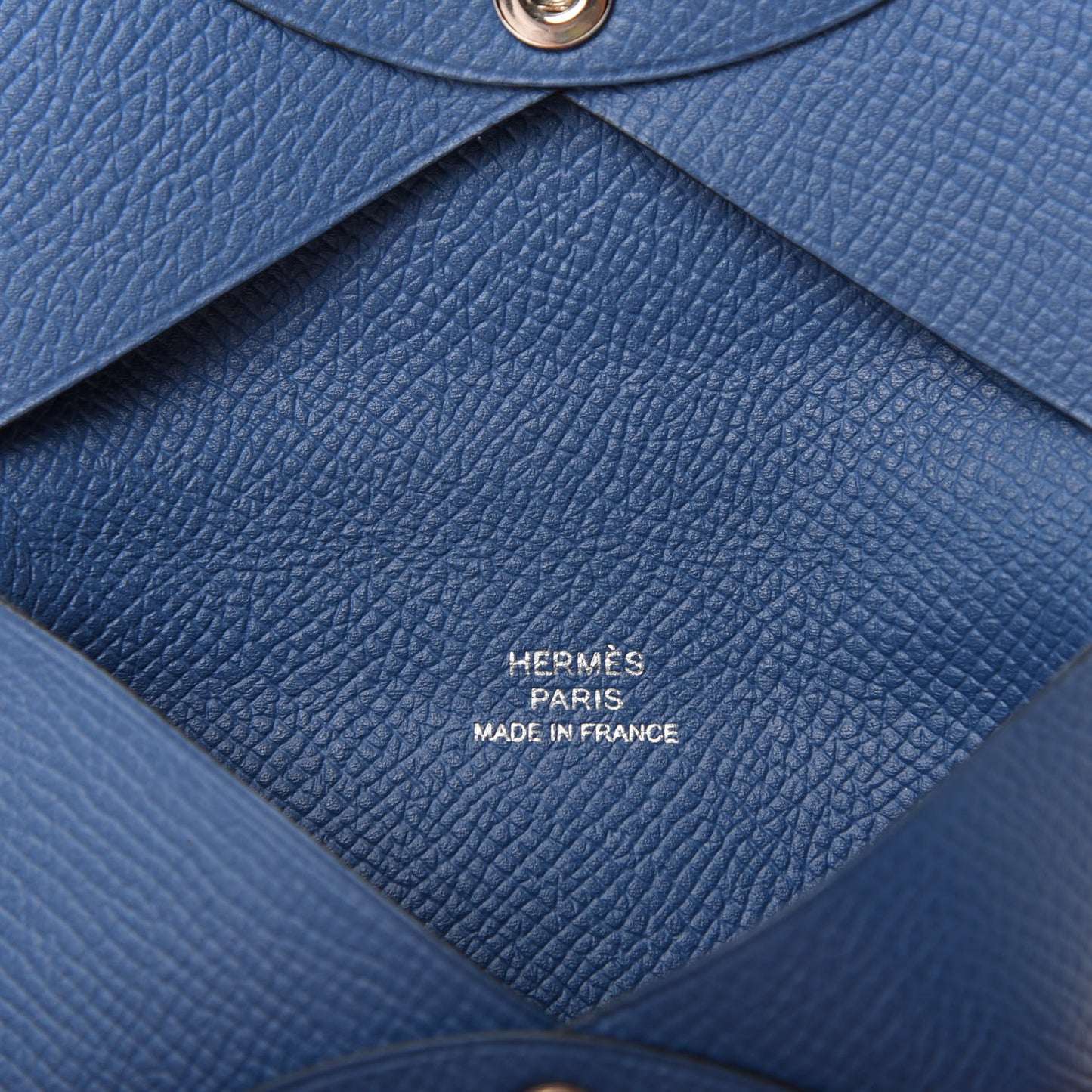 Epsom Calvi Card Case Bleu Agate