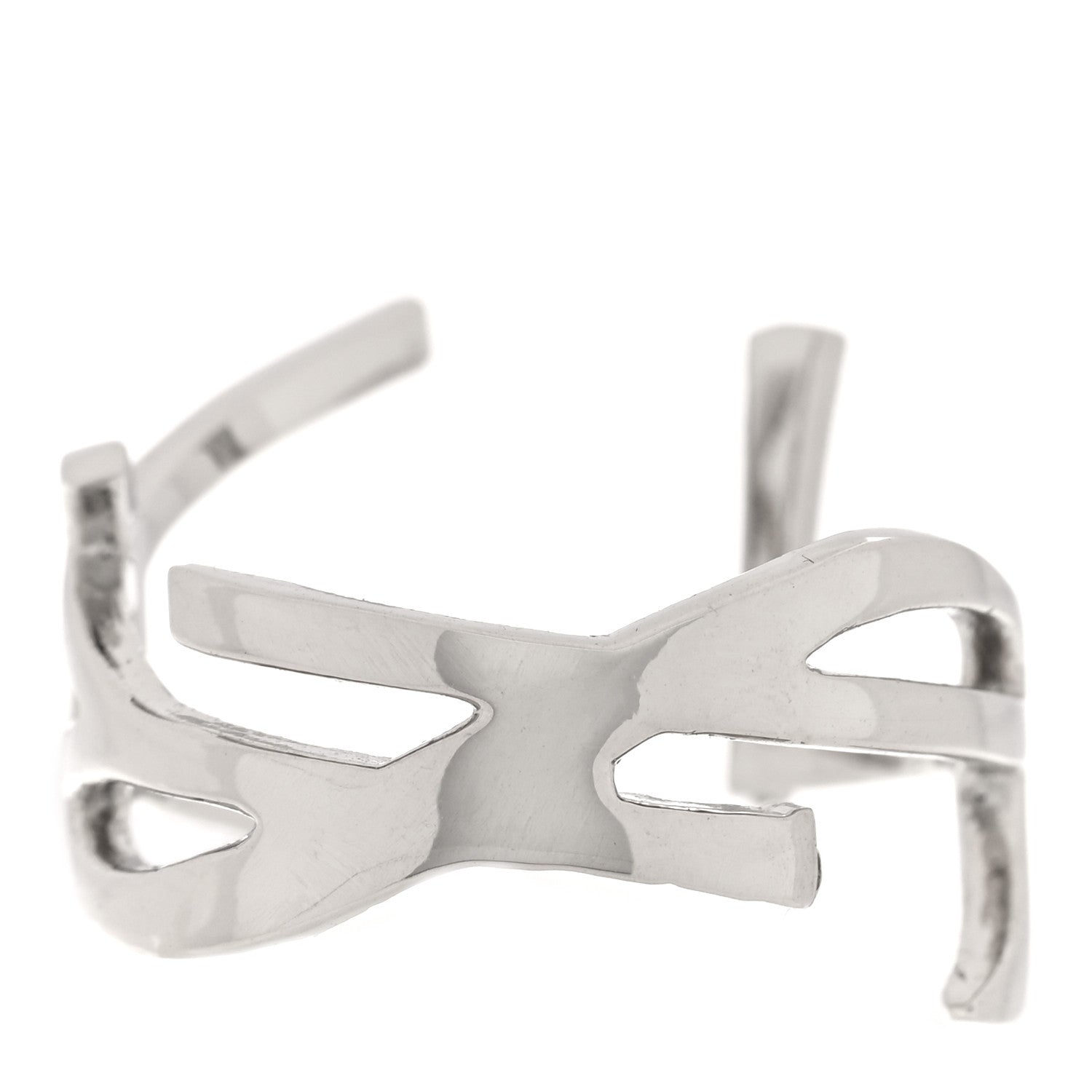 Saint Laurent Monogram Ring 49 5 Silver 1 of 4