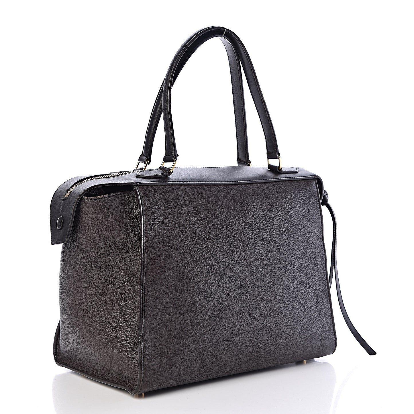 Goatskin Smooth Calfskin Small Ring Bag Dark Taupe
