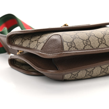 Gucci GG Supreme Monogram Web Small Neo Vintage Double Flap Messenger Bag Beige New Acero 11 of 12